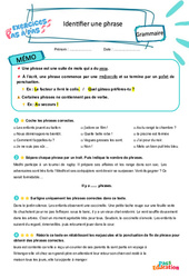 Identifier une phrase - Exercices Pas à Pas : Primaire 3 - PDF à imprimer