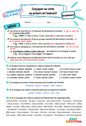 Conjuguer un verbe au présent de l'indicatif - Exercices Pas à Pas : Primaire 3 - PDF à imprimer