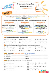 Décomposer les nombres inférieurs à 1000 - Exercices Pas à Pas : Primaire 3 - PDF à imprimer