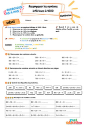 Recomposer les nombres inférieurs à 1000 - Exercices Pas à Pas : Primaire 3 - PDF à imprimer