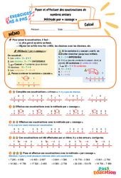 Poser et effectuer des soustractions de nombres entiers - Méthode par « cassage » - Exercices Pas à Pas : Primaire 3 - PDF à imprimer