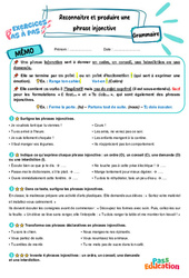 Reconnaitre et produire une phrase injonctive - Exercices Pas à Pas : Primaire 5 - PDF à imprimer