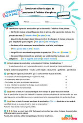 Connaitre et utiliser les signes de ponctuation à l’intérieur d’une phrase - Exercices Pas à Pas : Primaire 5 - PDF à imprimer