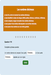 Nombres décimaux - Fiches Exercice en ligne  - Fiches Mathématiques - Numération : Primaire 4