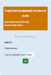 Se repérer sur un plan - Fiches Exercice en ligne  - Fiches Mathématiques - Géométrie : Primaire 4