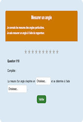 Mesurer un angle - Fiches Exercice en ligne  - Fiches Mathématiques - Espace et géométrie : Primaire 6