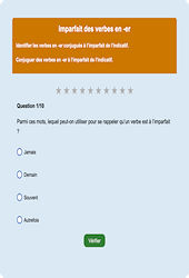 Imparfait - er - Fiches Exercice en ligne  - Fiches Français - Conjugaison - Étude de la langue : Primaire 2