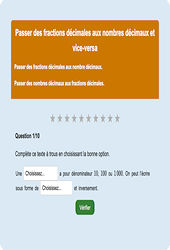 Décimales et décimaux - Fiches Exercice en ligne  - Fiches Mathématiques - Numération : Primaire 4