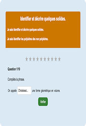 Identifier des solides - Fiches Exercice en ligne  - Fiches Mathématiques - Géométrie : Primaire 4