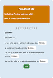 Passé, présent, futur - Fiches Exercice en ligne  - Fiches Français - Conjugaison - Étude de la langue : Primaire 4