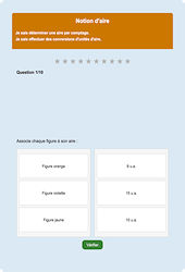 Notion d’aire - Fiches Exercice en ligne  - Fiches Mathématiques - Espace et géométrie : Primaire 6