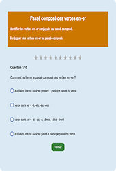 Passé composé - er - Fiches Exercice en ligne  - Fiches Français - Conjugaison - Étude de la langue : Primaire 2