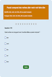 Passé composé - Fiches Exercice en ligne  - Fiches Français - Conjugaison - Étude de la langue : Primaire 2