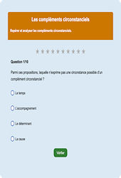 Compléments circonstanciels -  Français - exercice en ligne - Fiches Exercice en ligne  - Grammaire - Étude de la langue : Secondaire 2