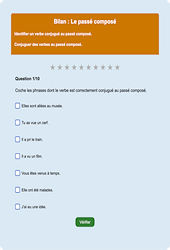 Passé composé - Fiches Exercice en ligne  - Fiches Français - Conjugaison - Étude de la langue : Primaire 2
