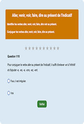  conjugaison - aller/venir/voir/faire/dire en ligne - Fiches Exercice en ligne  - Fiches Français - Conjugaison - Étude de la langue : Primaire 2
