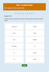 Passé simple - Fiches Exercice en ligne  - Fiches Français - Conjugaison - Étude de la langue : Primaire 4