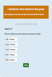 Imparfait verbes  groupe - Fiches Exercice en ligne  - Fiches Français - Conjugaison - Étude de la langue : Primaire 4