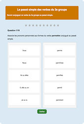 Passé simple des verbes du  groupe - Fiches Exercice en ligne  - Fiches Français - Conjugaison - Étude de la langue : Primaire 4