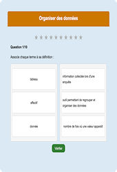 Organiser des données - Fiches Exercice en ligne  - Fiches Mathématiques - Organisation et gestion des données : Primaire 6