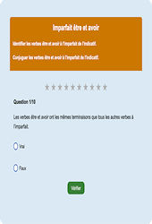 Imparfait être et avoir - Fiches Exercice en ligne  - Fiches Français - Conjugaison - Étude de la langue : Primaire 2