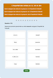 Imparfait des verbes - ir, - oir, - dre - Fiches Exercice en ligne  - Fiches Français - Conjugaison - Étude de la langue : Primaire 4