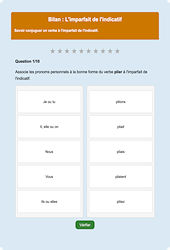 Imparfait de l’indicatif - Fiches Exercice en ligne  - Fiches Français - Conjugaison - Étude de la langue : Primaire 4