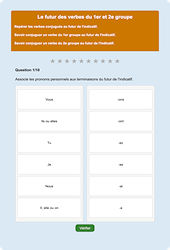 Futur 1er e groupe - Fiches Exercice en ligne  - Fiches Français - Conjugaison - Étude de la langue : Primaire 4