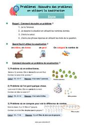 Résoudre des problèmes en utilisant la soustraction - Cours, Leçon : Primaire 2 - PDF à imprimer