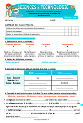 Consommation et production de matière par les êtres vivants - Examen Evaluation - Edith Eprouvette : Primaire 4 - PDF à imprimer
