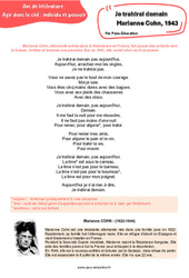 Je trahirai demain (Marianne Cohn) - Littérature : Secondaire 3 - PDF à imprimer