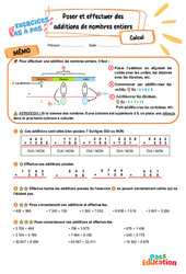 Poser et effectuer des additions de nombres entiers - Exercices Pas à Pas : Primaire 5 - PDF à imprimer
