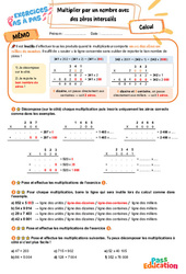 Multiplier par un nombre avec des zéros intercalés - Exercices Pas à Pas : Primaire 5 - PDF à imprimer