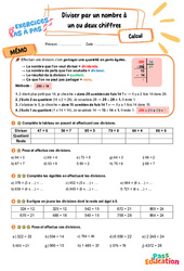 Diviser par un nombre à un ou deux chiffres - Exercices Pas à Pas : Primaire 5 - PDF à imprimer