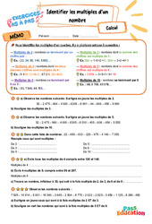 Identifier les multiples d’un nombre - Exercices Pas à Pas : Primaire 5 - PDF à imprimer