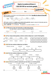 Repérer les nombres inférieurs à 1 000 000 000 sur une droite graduée - Exercices Pas à Pas : Primaire 5 - PDF à imprimer