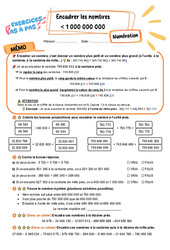 Encadrer les nombres inférieurs à 1 000 000 000 - Exercices Pas à Pas : Primaire 5 - PDF à imprimer