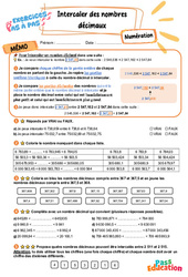Intercaler des nombres décimaux - Exercices Pas à Pas : Primaire 5 - PDF à imprimer