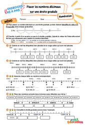 Placer les nombres décimaux sur une droite graduée - Exercices Pas à Pas : Primaire 5 - PDF à imprimer