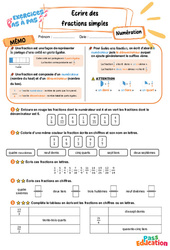 Ecrire des fractions simples - Exercices Pas à Pas : Primaire 5 - PDF à imprimer