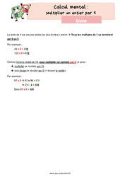 Multiplier un entier par 5 - Cours, Leçon : Primaire 4 - PDF à imprimer