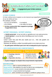 L'engagement pour le bien commun - Cours, Leçon - EMC : Primaire 3 - PDF à imprimer