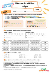 Effectuer des additions en ligne - Exercices Pas à Pas : Primaire 3 - PDF à imprimer