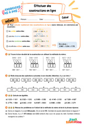 Effectuer des soustractions en ligne - Exercices Pas à Pas : Primaire 3 - PDF à imprimer
