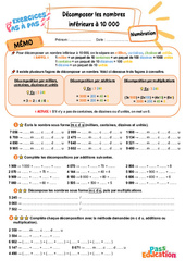 Décomposer les nombres inférieurs à 10 000 - Exercices Pas à Pas : Primaire 3 - PDF à imprimer