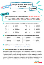 Conjuguer un verbe en - ER (1er groupe) au futur simple - Exercices Pas à Pas : Primaire 3 - PDF à imprimer