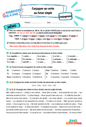 Conjuguer un verbe au futur simple - Exercices Pas à Pas : Primaire 3 - PDF à imprimer