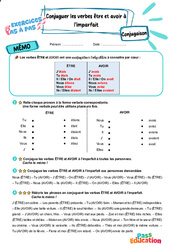 Conjuguer les verbes être et avoir à l’imparfait - Exercices Pas à Pas : Primaire 3 - PDF à imprimer