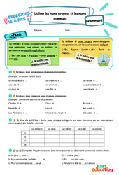 Utiliser les noms propres et les noms communs - Exercices Pas à Pas : Primaire 3 - PDF à imprimer
