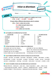Utiliser un déterminant - Exercices Pas à Pas : Primaire 3 - PDF à imprimer